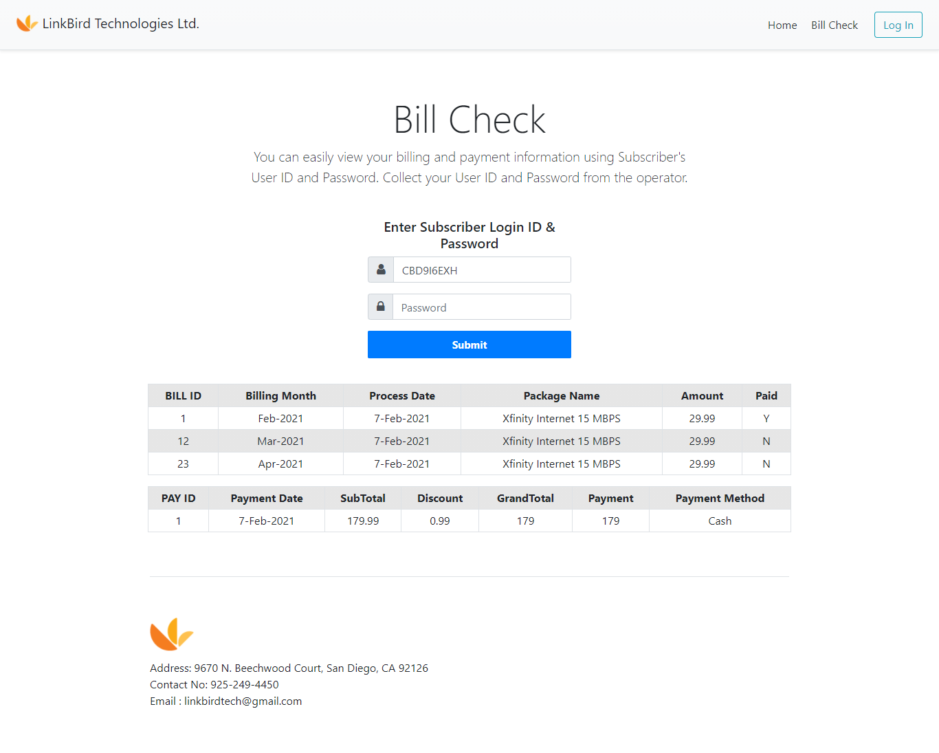 Dish Cable & ISP Billing System C, Ajax, MSSQL) by linkbirdtech